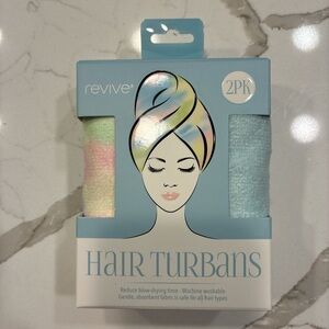 Pastel 2-Pack Hair Turbans - Multicolor & Light Blue